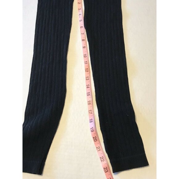 Fabric And Fabric Girl's One Size Leggings Cable Knit Black New With Tags - Picture 8 of 8
